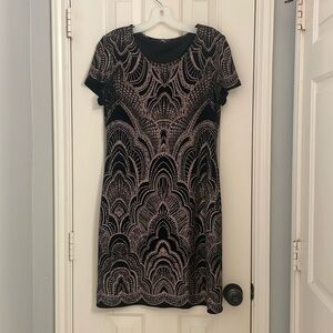 Black & rose gold shimmer dress
